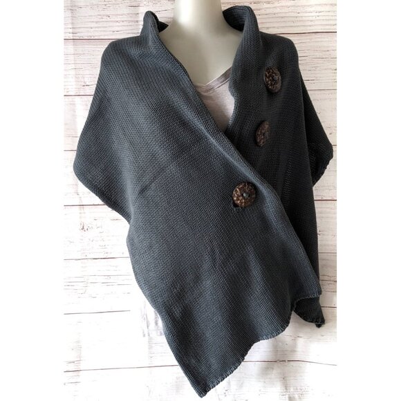 Avalin Knitwear USA Women's Multi-Way Knitwear Wrap Scarf Gray Cotton 70 * 18" - Picture 3 of 10